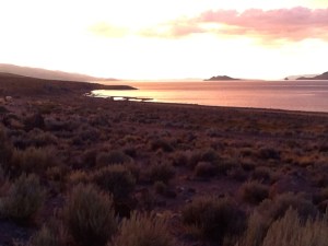Lake at distance dusk